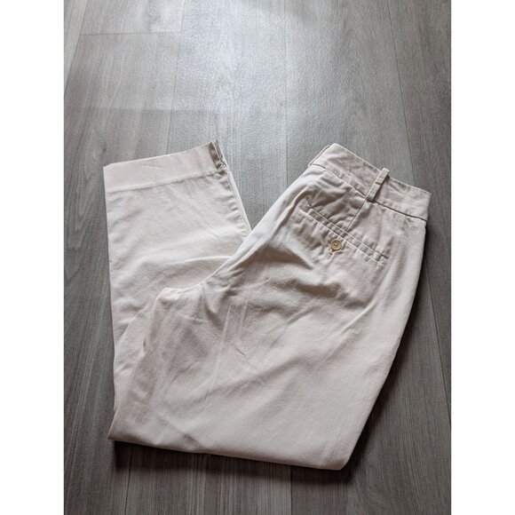 Talbots Womens Curvy Fit Beige Chino Pants Size S Cotton Blend - Picture 2 of 5